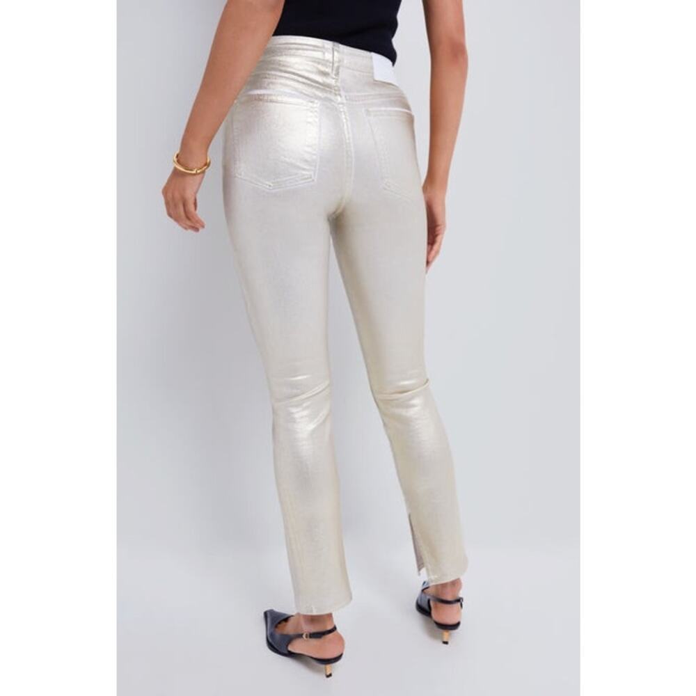 Tuckernuck SIMKHAI Gold Foil Rae High Rise Ankle Skinny Pants NWT Size 28 - Picture 5 of 12
